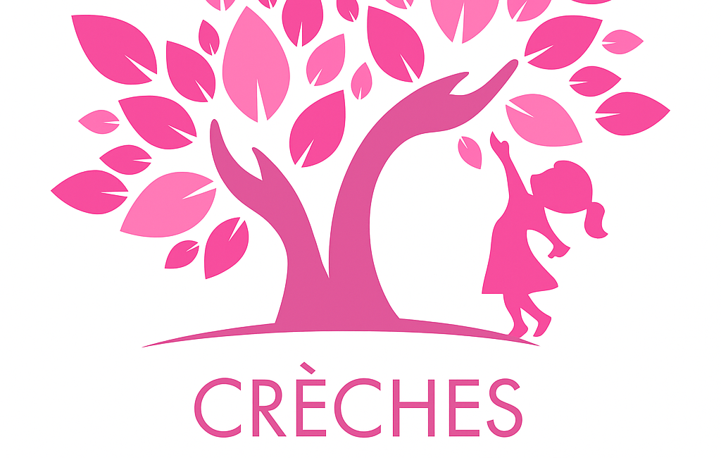 le logo de l'association des crèches pierre Jacoby en rose